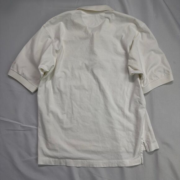 Nike Golf Polo Shirt Men’s Medium White Embroidered Pink Swoosh Made in Peru - Picture 2 of 7